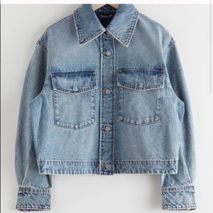 Cropped boxy denim jacket
